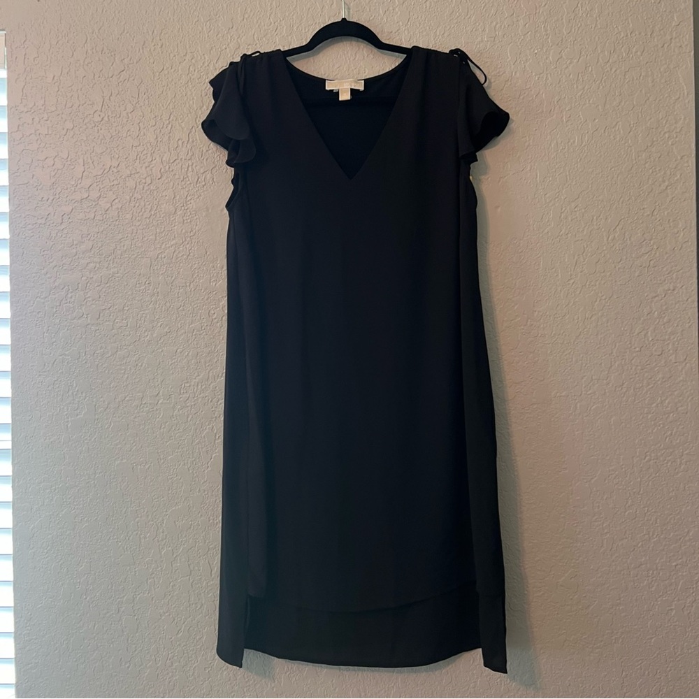 Michael Kors sleeveless black dress  1X ruffle sleeve in perfect condition #101